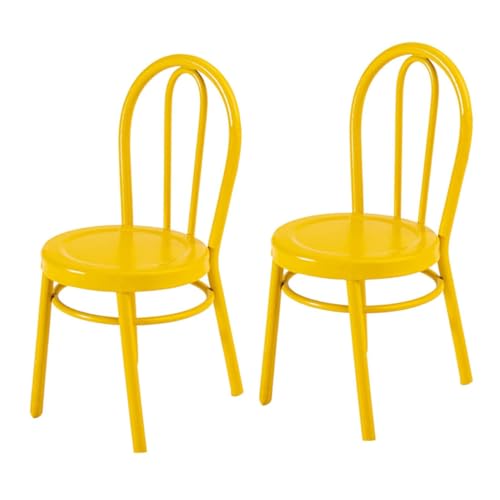 BRIGHTFUFU 2 Stück Maßstab Teiliges Gelber Mini Stuhl für Puppenhaus Deko Robustes Eisenmaterial Realistisches Design Langlebig und Detailreich für Kleine Wohnszenen BRIGHTFUFU 2 Stück Maßstab Teiliges Gelber Mini Stuhl für Puppenhaus Deko Robustes Eisenmaterial Realistisches Design Langlebig und Detailreich für Kleine Wohnszenen von BRIGHTFUFU