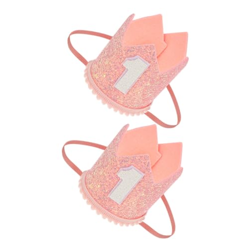 BRIGHTFUFU 2 Stück Teiliges Mädchen Glitzer Geburtstagskrone Geburtstagshut Rosa Funkelnd Prinzessin Foto Requisite für Neugeborene Partydekoration BRIGHTFUFU 2 Stück Teiliges Mädchen Glitzer Geburtstagskrone Geburtstagshut Rosa Funkelnd Prinzessin Foto Requisite für Neugeborene Partydekoration von BRIGHTFUFU