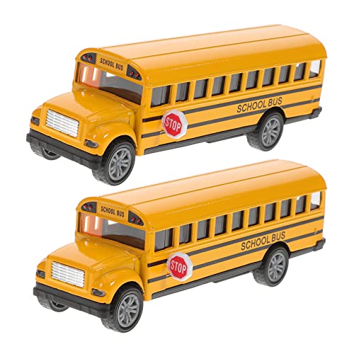 BRIGHTFUFU Bus Kinderspielzeug 2 Stück Zurückziehbarer Schulbus Aus Metall Spielzeugbus Für Kinder Und Kleinkinder Schulbus Spielzeug Kinder Auto Spielzeug Robust Und Langlebig Spielzeug Jungen von BRIGHTFUFU