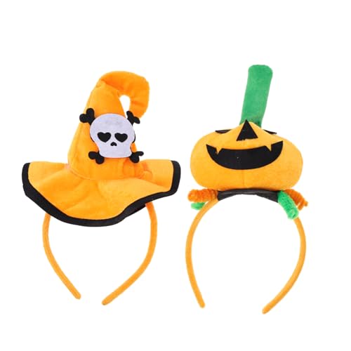 BRIGHTFUFU 2 Stücke Halloween Stirnbänder Kürbishut Haardekore Cosplay Kopfschmuck (orange) von BRIGHTFUFU