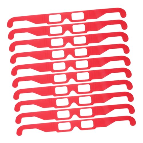 BRIGHTFUFU Display 3D Neonbrille 20PCS Festivalbrille Neon Beugung Weihnachten Rave Brille Einzigartige Fotobrille Rot von BRIGHTFUFU