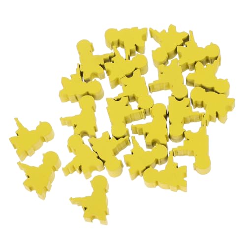 BRIGHTFUFU 20 Stück Brettspiel-schachfiguren Spielmarken Spielkomponente Schachbrett Schach Brettspiel Schach Tischmarker Schach Ersatz Spielfiguren Lernspielzeug Spielzubehör Holz Yellow von BRIGHTFUFU