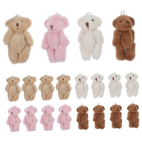 BRIGHTFUFU 20 Stück Mini Plüschbären Kleine Bären Stofftiere Minibären Für Die Babyparty Kleine Bären Mini Stofftiere Minibären Zum Basteln Taschenanhänger Kleine Bären Aus Plüsch von BRIGHTFUFU