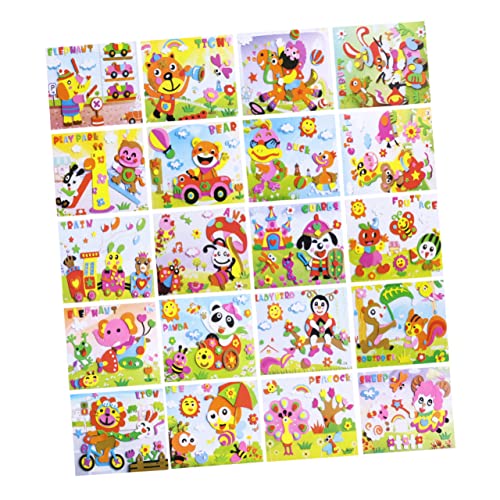 BRIGHTFUFU 20Er-Packung DIY-Sticker-Kit bastelsets für pädagogisches Aufkleberspielzeug Mosaikaufkleberkunst für Mosaik-Aufkleber-Kunst von BRIGHTFUFU