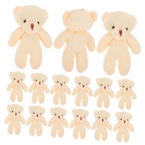 BRIGHTFUFU 20st Mini-bär Bezaubernd Winzig Spielzeug Tragen Mini-abschlussbär Plüsch Kleine Bärenpuppe Mini-kuschelbären Abschluss Ausgestopfte Bären Ausgestopfter Kleiner Bär Beige Stoff von BRIGHTFUFU