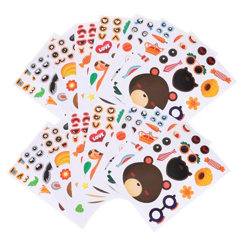 BRIGHTFUFU 24 Blätter Tierische Puzzle-Aufkleber Kinder Aufkleber Belohnungsaufkleber für Kinder Ornament Nagelaufkleber Beruhigende Aufkleber für Kinder entzückende Aufkleber PVC von BRIGHTFUFU