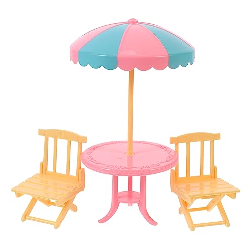 BRIGHTFUFU Miniatur Strandstuhl Spielzeug Puppenhaus Zubehör 2 Stück Modell mit Sonnenschirm Accessoire für Spielhaus Abs Material Strand Dekoration für Puppen BRIGHTFUFU Miniatur Strandstuhl Spielzeug Puppenhaus Zubehör 2 Stück Modell mit Sonnenschirm Accessoire für Spielhaus Abs Material Strand Dekoration für Puppen von BRIGHTFUFU