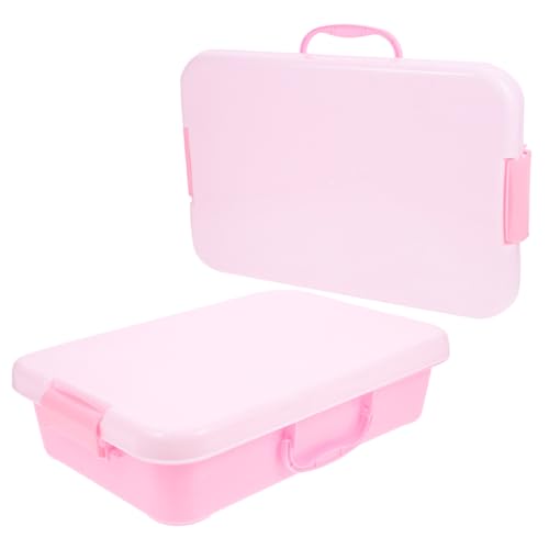 BRIGHTFUFU 2St Sandtisch- Handheld-Sandbox sensorische Müllablage Aktivitätsspiel Sandtischtablett Pool-Sandkasten Spielzeug Sandkasten für Kinder Aktivitäten Sandbox Abs Rosa von BRIGHTFUFU