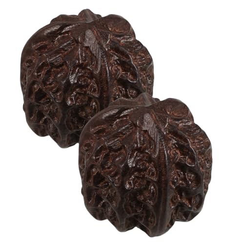 BRIGHTFUFU 2pcs Fitness-Handball Handgriffausrüstungsball Handstärkungsgeräte Gymnastikbälle Für Erwachsene Fitness-handbälle Handübung Massageball Fingerübungsball Holz Light Brown von BRIGHTFUFU