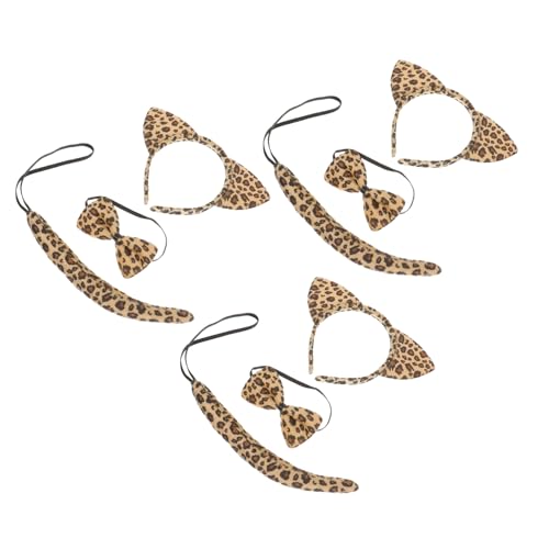 BRIGHTFUFU 3 Sätze Katzenohren Stirnband mit und Fliege Tierkostüm accessoires für Geeignet für Halloween Cosplay Motto Faschingsparty Kreative Foto requisiten Gelb leopardiert BRIGHTFUFU 3 Sätze Katzenohren Stirnband mit und Fliege Tierkostüm accessoires für Geeignet für Halloween Cosplay Motto Faschingsparty Kreative Foto requisiten Gelb leopardiert von BRIGHTFUFU