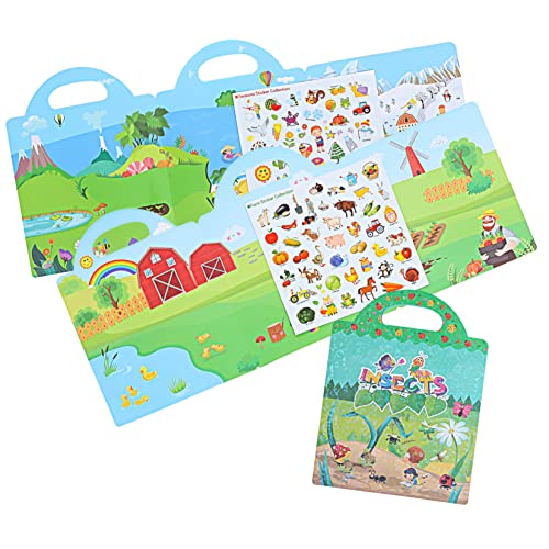 BRIGHTFUFU 3 Sets Kindersteinbücher Partyspiele Aufkleber Kinder DIY Sticker Book Kleinkindaufkleber von BRIGHTFUFU