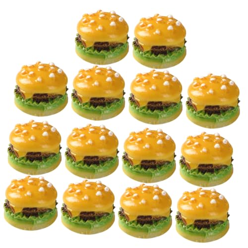 BRIGHTFUFU 30 Stück Simulationsburger Mini-haarschneidemaschinen Cake Pop Deko Restaurant Gefälschtes Essen Küchenrequisiten Für Zu Hause Burger-Modelle Burger-Requisite Harz Yellow von BRIGHTFUFU