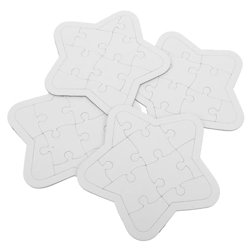 BRIGHTFUFU 4 Blätter Ausmalen Und Einfügen Leeres Puzzle- DIY-versorgung DIY-Handwerk Fertige Leere Rätsel An Leere Rätsel Zum Zeichnen Zeichenrätsel Puzzle-rohlinge Papier von BRIGHTFUFU