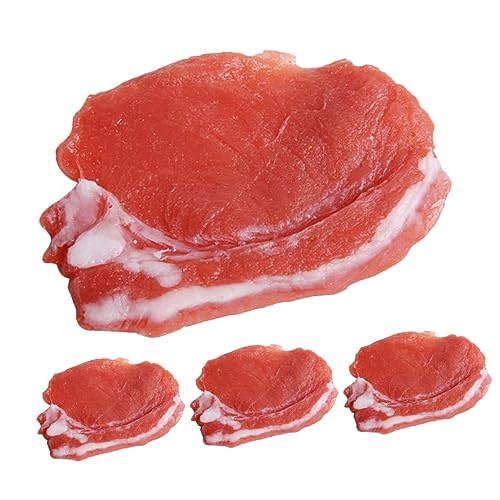 BRIGHTFUFU 4 Stück Schweinefleisch Imitat Rindertalgwürste Keto Schweinefleisch Knistern Lebensmitteldekor Schweineohren Für Hunde Fleisch Künstliche Lebensmittel Requisiten Metzger von BRIGHTFUFU