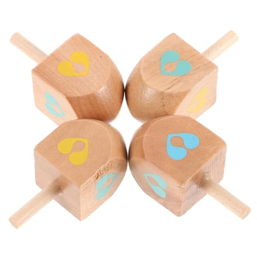BRIGHTFUFU 4 Stück Teiliges Holz Dreidel Natürliche Gyroskop Spielzeuge für Pädagogisch Sensorische Aktivität Hanukkah Familienfeier BRIGHTFUFU 4 Stück Teiliges Holz Dreidel Natürliche Gyroskop Spielzeuge für Pädagogisch Sensorische Aktivität Hanukkah Familienfeier von BRIGHTFUFU