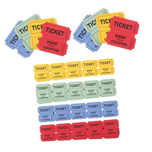 BRIGHTFUFU 400 Stück Lotterie-Ziehungsscheine Lottoscheine Veranstaltungstickets Karnevalstickets Spendenkarten Tickets für die Tombola der Veranstaltung Tombola-Tickets aus Papier Los von BRIGHTFUFU