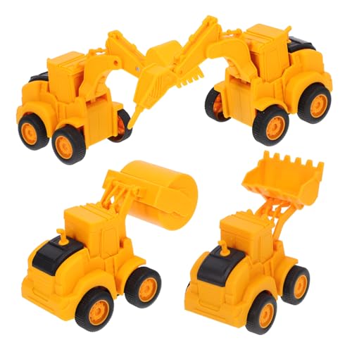 BRIGHTFUFU 4er Set Baustellenfahrzeuge Bagger Und Kipper Spielzeugautos Realistische Miniatur Modelle Für Jungen Konstruktionsspielzeug Für Kreative Spielstunden von BRIGHTFUFU