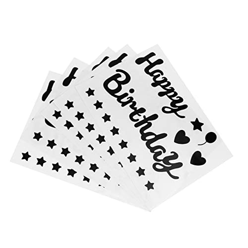 BRIGHTFUFU 5 Stück Alles zum Geburtstag Aufkleber abnehm Aufkleber wandsticker geburtstagsdeko Geburtstagsaufkleber für Planer Geburtstagsschild für die Hintergrund Plastik Black von BRIGHTFUFU