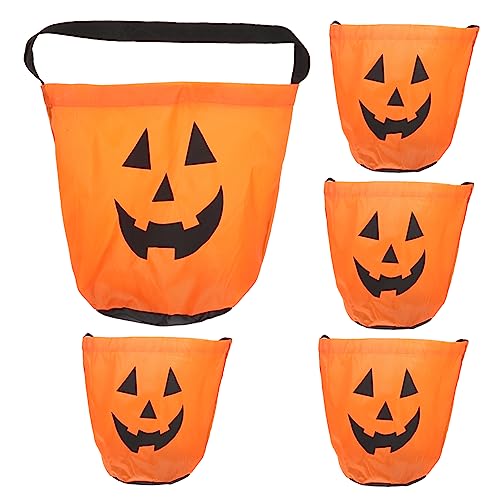 BRIGHTFUFU 5 Stück Süßigkeitentüten Für Halloween Kinderpartys Halloween Requisite Leckerli Taschen Halloween Kürbis Taschen Kleine Halloween Leckerli Taschen Halloween Taschen Kekse von BRIGHTFUFU