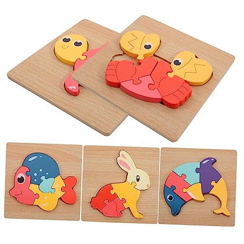 BRIGHTFUFU 5 Stück passendes Puzzle kinderpuzzle rätsel für Steckpuzzle Formenpuzzle Holzpuzzle für Pädagogisches Puzzlespielzeug für Kleinkinder hölzern von BRIGHTFUFU