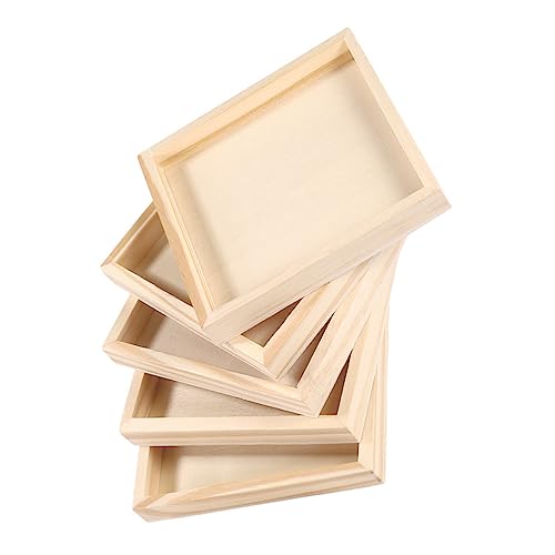 BRIGHTFUFU 5pcs Haushaltsholzschalen Puzzle -blockhalter -tabletts Square Serving Tabletts Für Puzzle von BRIGHTFUFU