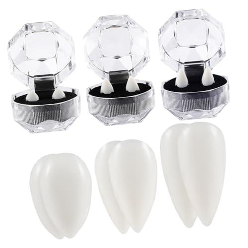BRIGHTFUFU 6 Paar Vampir Gebiss Halloween Cosplay Zähne Reißzähne Vampirzähne Party Vampirkostüm Zähne Streichzubehör Dekoration Weißes Harz BRIGHTFUFU 6 Paar Vampir Gebiss Halloween Cosplay Zähne Reißzähne Vampirzähne Party Vampirkostüm Zähne Streichzubehör Dekoration Weißes Harz von BRIGHTFUFU