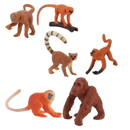 BRIGHTFUFU 6 STK Affenmodell für kinderspielzeug Wildtiermodell hühner Kid Toys Simulation Affendekore Miniatur simulierte Tiermodelle Kindertierspielzeug Plastik von BRIGHTFUFU