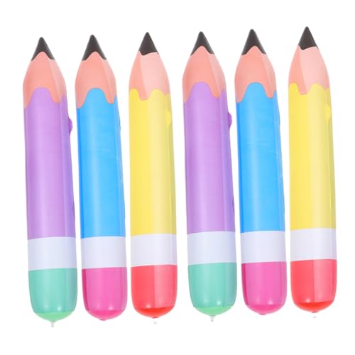 BRIGHTFUFU 6 Stück Aufblasbare Bleistift Ballons PVC Robust Bunt Geburtstags und Schulparty Deko Klassenzimmer Lernhilfe Kreative Farben BRIGHTFUFU 6 Stück Aufblasbare Bleistift Ballons PVC Robust Bunt Geburtstags und Schulparty Deko Klassenzimmer Lernhilfe Kreative Farben von BRIGHTFUFU