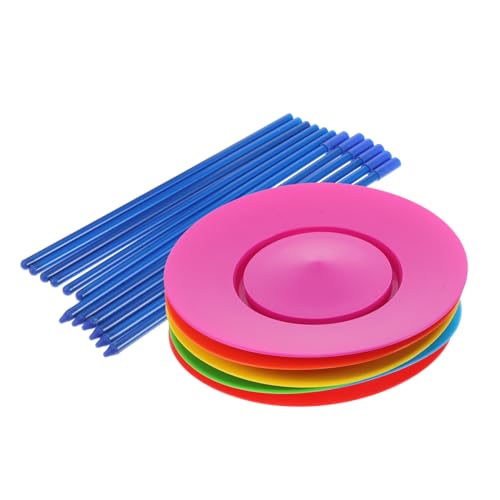 BRIGHTFUFU 6 Stück Spinning-Platten Mit 6 Stück Sticks Junge Mädchen Hobby Zirkus Performance Spinning Plates Jonglieren Geschick Spinning Plate Set von BRIGHTFUFU