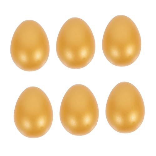 BRIGHTFUFU 6 Stück Teiliges Goldene Dekoeier aus Holz Handbemalte Eier für DIY Basteln Leicht und Kompakt als Partydeko und für Ostern und Festen BRIGHTFUFU 6 Stück Teiliges Goldene Dekoeier aus Holz Handbemalte Eier für DIY Basteln Leicht und Kompakt als Partydeko und für Ostern und Festen von BRIGHTFUFU