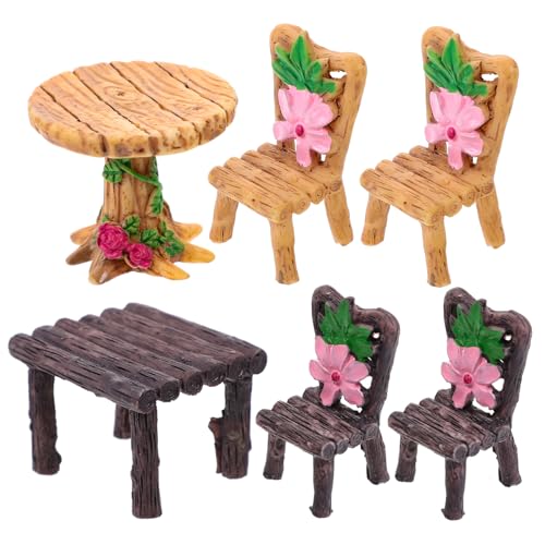 BRIGHTFUFU 6 Stück Teiliges Miniatur Resin Möbel mit Quadratischen und Runden Tischen Farbige Puppenhaus Gartenmöbel DIY Mikro Landschaft Dekoration für Mini Haus und Zufällige Farbe BRIGHTFUFU 6 Stück Teiliges Miniatur Resin Möbel mit Quadratischen und Runden Tischen Farbige Puppenhaus Gartenmöbel DIY Mikro Landschaft Dekoration für Mini Haus und Zufällige Farbe von BRIGHTFUFU