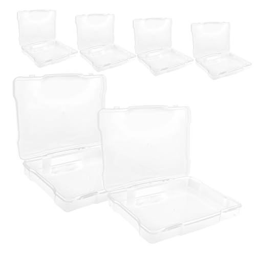 BRIGHTFUFU 6Er Boxen Storage Boxes aufbwahrungs-Box sortierkiste kunststoffbehälter Karten-Organizer klarer Behälter Würfel Planke Bilder Halter Fall Fotos Tragetasche Plastik pp Transparent von BRIGHTFUFU