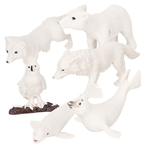 BRIGHTFUFU 6St Tiermodelle für den Winter Mini-Meerestiere Miniaturtiere Tierfiguren Spielzeug kindergeburtstags mitgebsel zabawki stymulujące rozwój Modelle von Tierfiguren Tierspielzeug Abs von BRIGHTFUFU