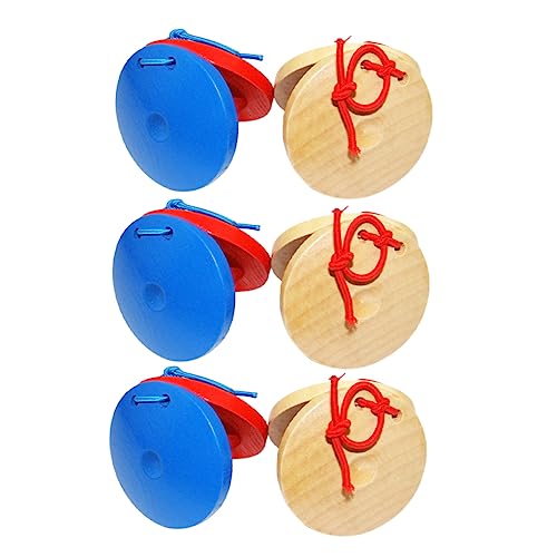 BRIGHTFUFU 6pcs Kids Castanets Holz Castanet Toys Musical Early Educational Spielzeug von BRIGHTFUFU