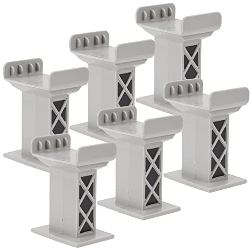 BRIGHTFUFU 6st Bahnsteig Spielset Für Kinder Gleisverbinder Modelleisenbahnen Kidcraft-spielset Zug-hängebrücke Unterstützung Der Eisenbahnbrücke Zugbrücke Pier Spielzeug Light Grey Plastik von BRIGHTFUFU