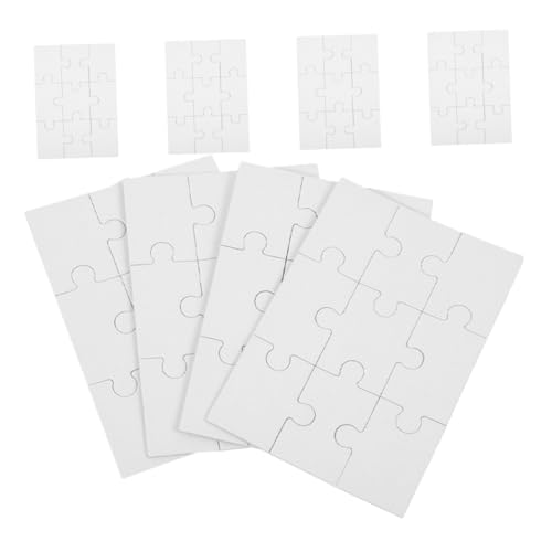 BRIGHTFUFU 8 Blatt Holzpuzzle Thermal- Rätsel Wärmeübertragungs-bastelpuzzle Thermoband Leere Puzzles Für Sublimation Sublimations-Puzzle-rohlinge Puzzle-sublimationsspielzeug Weiß Hölzern von BRIGHTFUFU