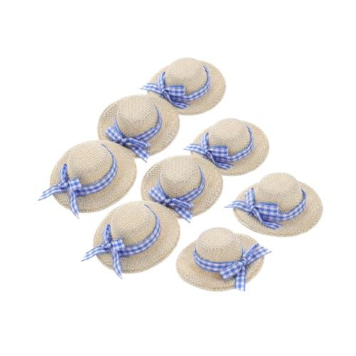 BRIGHTFUFU 8 STK Strohhut Puppenhüte Minihüte Zum Basteln Mini-hexenhüte Mini-strohhüte Kleiner Tierhut Mini-Sombrero-hüte Puppenstrohhüte Miniaturhut Mini-hüte Puppenhaushüte Stoff Beige von BRIGHTFUFU