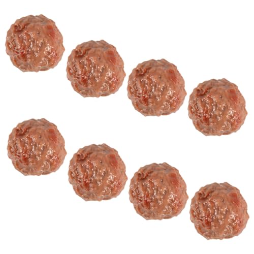 BRIGHTFUFU 8 Stück Simulierte Rindfleischball-Requisiten Fleischbällchen-Maker-Tool Meatballs lebensechtes Lebensmittelmodell Rindfleisch-Fleischbällchen-Restaurant-Requisite PVC von BRIGHTFUFU