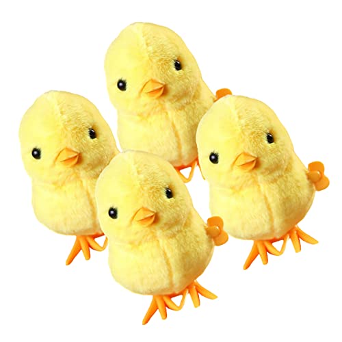 BRIGHTFUFU Chick Kinder Aufwinden Aufziehspielzeug Springendes für Plüsch Kleinkind Aufgeben Plüschtiere Osterküken Aufziehküken Uhrwerk Aufziehhuhn Hähnchen Spielzeug Fuzzy Tiere von BRIGHTFUFU