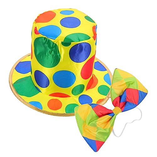 BRIGHTFUFU Clownhut Inklusive Requisiten Stirnband Clown Karneval für Clownkappe Kostüm Cosplay Erwachsene Perücke Kinder Halloween Hut Zubehör von BRIGHTFUFU