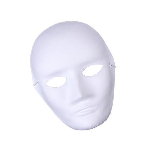 BRIGHTFUFU DIY Halloween Vollgesichtsmaske Weiße Papiermaske Zum Bemalen Unisex Cosplay Maske Für Hip Hop Halloween Kostümparty Und Maskerade Gruselige Kostüme Für Erwachsene von BRIGHTFUFU