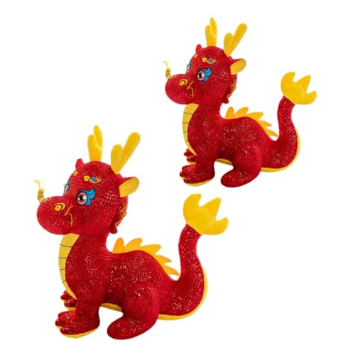 BRIGHTFUFU Drachenspielzeug Stofftier Maskottchens Chinesische des Plüsch Drachenpuppe Drachen Neujahr Plüschtier für Drache Drachenplüsch Neujahrs Neujahrsdekoration Geburtstagsgeschenke von BRIGHTFUFU