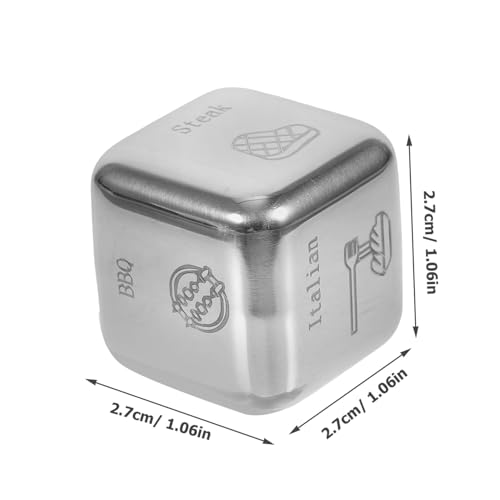 BRIGHTFUFU Edelstahl Essensentscheidungswürfel Leicht Handlich Langlebig Partywürfel für Dinner Decision Kreativ Food Decider für Erwachsene und Familie BRIGHTFUFU Edelstahl Essensentscheidungswürfel Leicht Handlich Langlebig Partywürfel für Dinner Decision Kreativ Food Decider für Erwachsene und Familie von BRIGHTFUFU