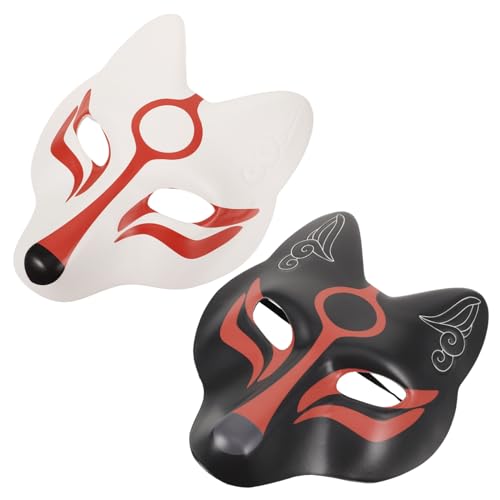 BRIGHTFUFU Fox Masken Für Erwachsene Schwarze Und Weiße Cosplay Masken Für Partys Bühnenaufführungen Und Festlichkeiten Ideal Als Partyzubehör Für Karneval Und Halloween von BRIGHTFUFU