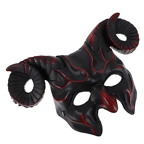 BRIGHTFUFU Halloween Maske Mit Ox Hörnern Gruselige Maske Für Kostümparty Dekorative Maske Für Halloween Und Karneval Dunkles Einzigartiges Design Ideal Für Cosplay Und Maskeraden von BRIGHTFUFU