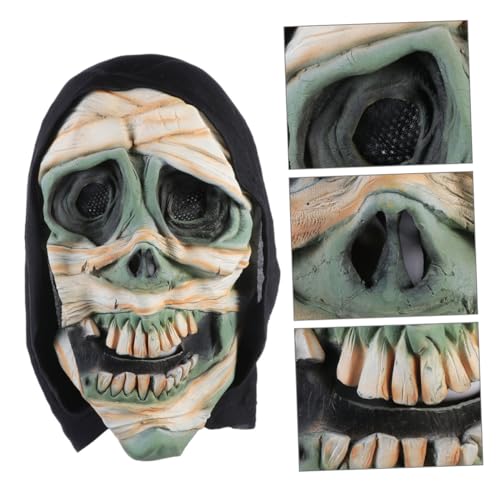 BRIGHTFUFU Halloween Schädel Kopf Muster Maske Für Herren Realistische Gruselige Gesichtsmaske Furchteinflößende Horror Maske Für Halloween Kostüme Und Karnevalsparty von BRIGHTFUFU