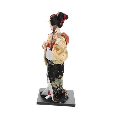 BRIGHTFUFU Japanische Geisha-puppenfiguren, Asiatische Kimono-Puppe, Japanische Kunstskulptur, Japanische Handgefertigte Ornamente, Asiatische Figuren Für Kulturelle Präsentation von BRIGHTFUFU