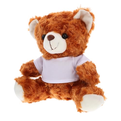 BRIGHTFUFU Stuffed Animal Kuscheltiere Üsch Bär Mit Weste Lustiges Niedliches Stofftier Für Perfekt Als Zu Weihnachten Geburtstag Oder Valentinstag Weißer Kleiner Bär Kuscheltier Süß von BRIGHTFUFU