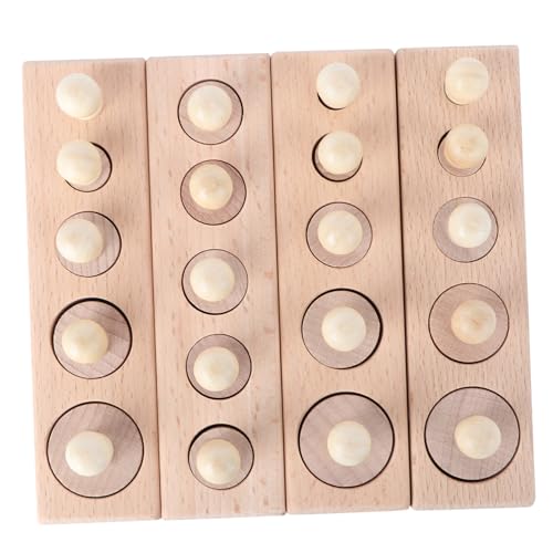 BRIGHTFUFU Lernspielzeug aus Holz Montessori- für die frühe Entwicklung für Kind Montessori-Zylindersockel -Sinn- der Babysinne Bambus von BRIGHTFUFU