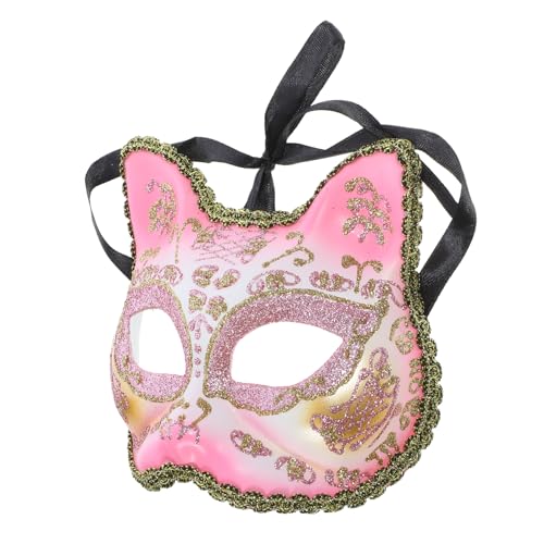 BRIGHTFUFU Maske disposable face mask halloween mask kinder mask Maskiert Cosplay dekorativ Halloween-Katzen-Cosplay Halloween-Dekor Zubehör für Halloween-Kostüme Plastik Rosa von BRIGHTFUFU